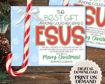 24-Pack Religious Christmas Candy Cane Set - Plastic Peppermint Canes With Jesus Card & Organza Bag, For Church Events