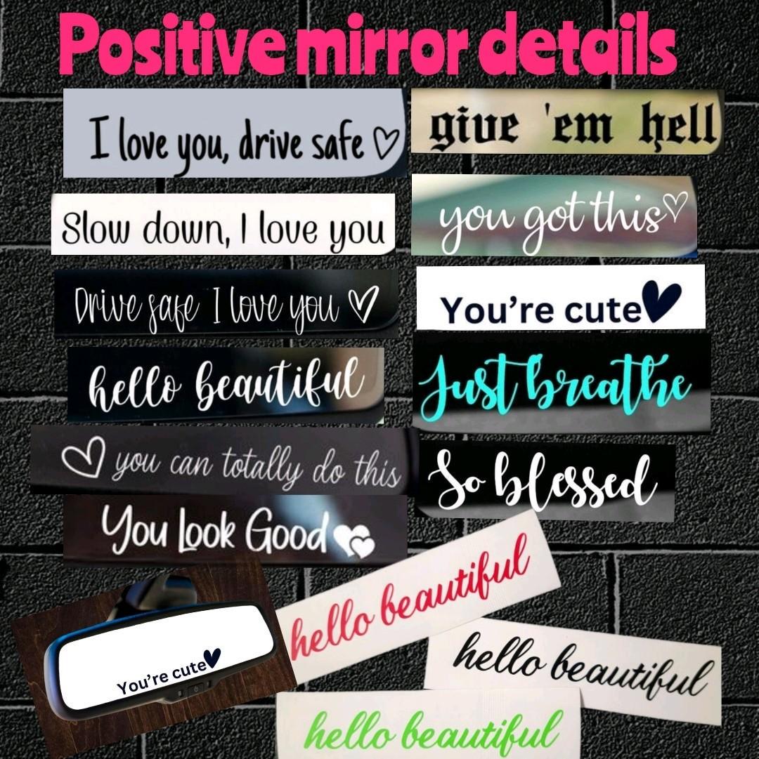 Positive Mirror Decals: Car and Window Sticker Set