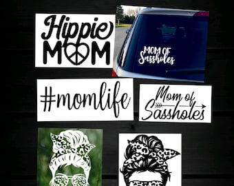 Funny Car Truck Van Vinyl Decal Sticker l #momlife l mom leopard