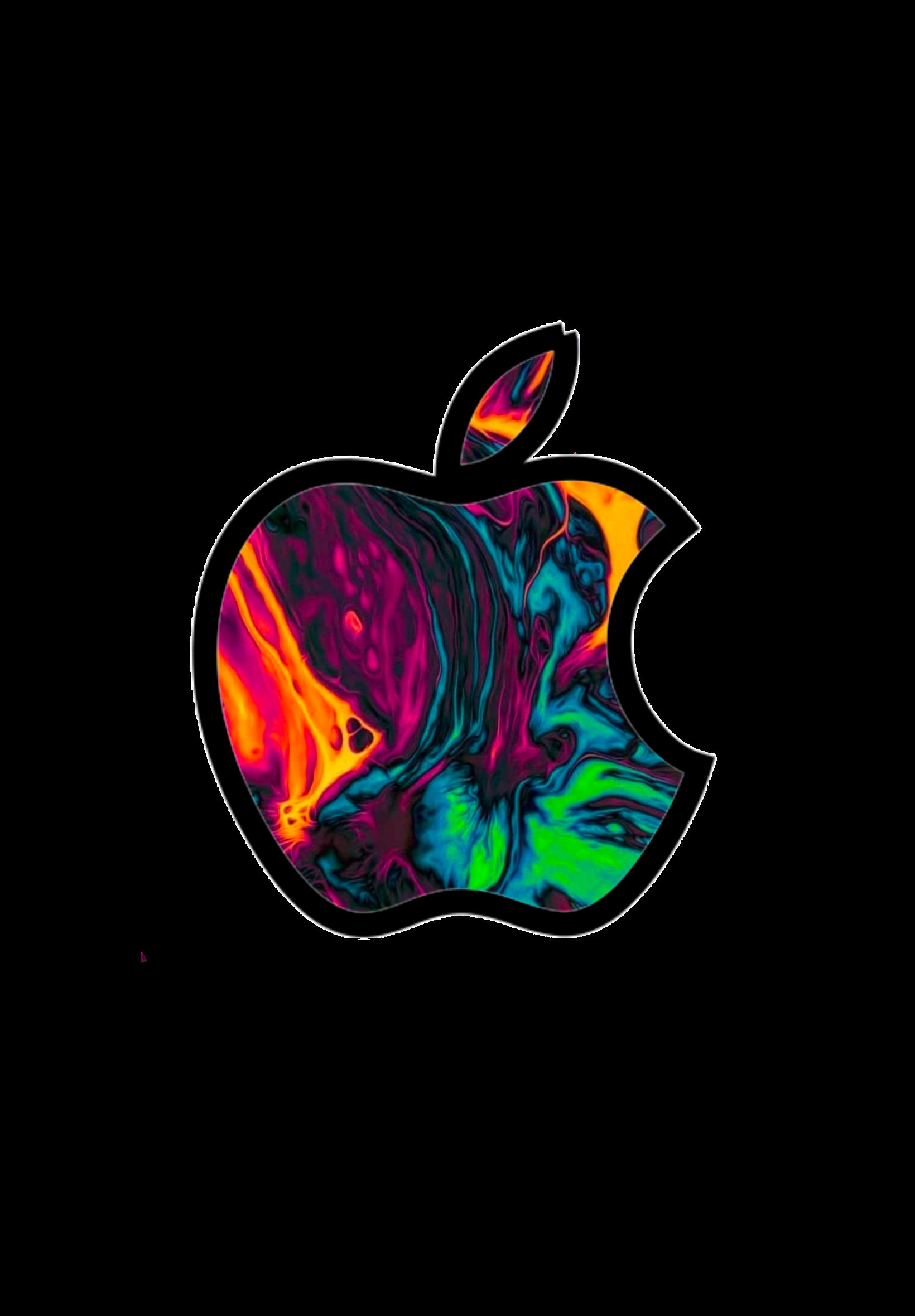 アップル　ロゴマークポスター　レインボー アップル ロゴマークポスター レインボー Appleのレインボーロゴ
