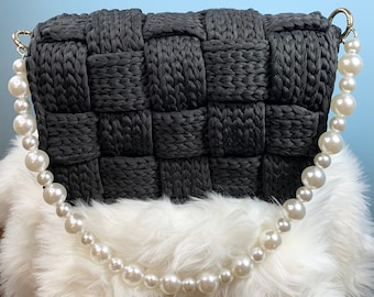 Luxury purse, designer bag, crochet clutch, handbag