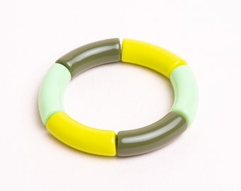 Charlotte - Acrylic Curved Tube beaded bracelet for Women