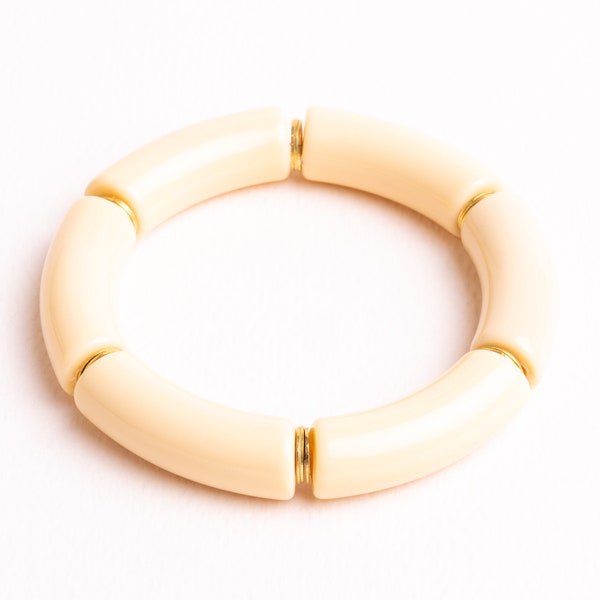 Amal - Acrylic Curved Tube beaded bracelet for Women