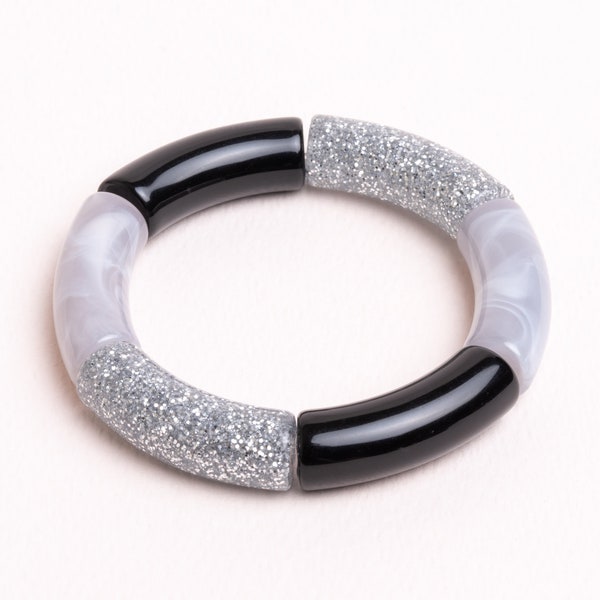 Joelle - Resin Curved Tube beaded bracelet for Women