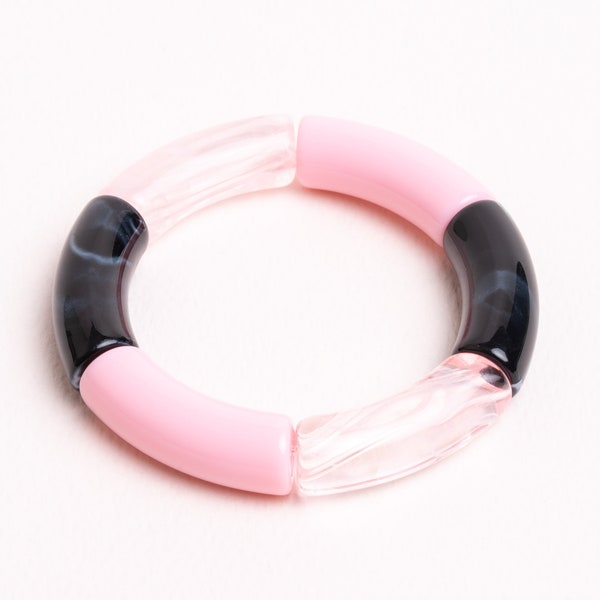 Ella - Resin Curved Tube beaded bracelet for Women