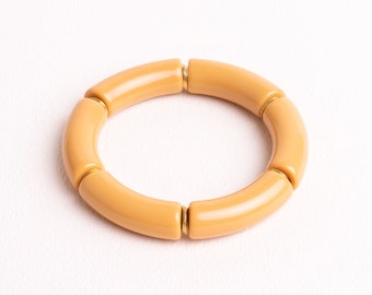Lisette - Acrylic Curved Tube beaded bracelet for Women