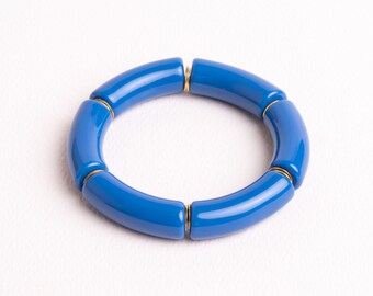 Carolina -  Acrylic Curved Tube beaded bracelet for Women
