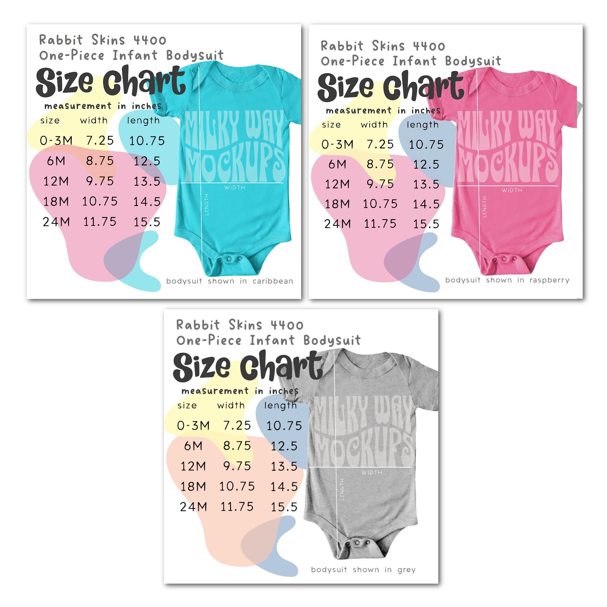 Rabbit Skins 4400 Sizing Chart, Sizing Chart Mini Bundle, Infant
