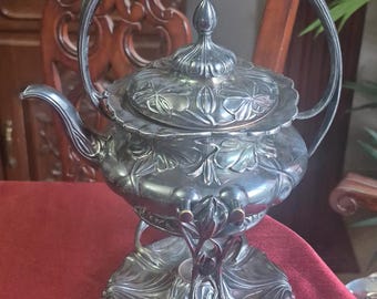 Pairpoint Silver Co Art Nouveau Quadruple Plate Tilting Tea Pot