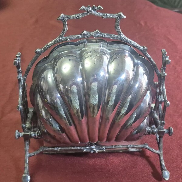 Victorian Silver Plate Benetfink Co Cheapside London Clamshell Biscuit Warmer