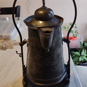 Victorian Silver Plate Tilting Tea Pot With Stand Personalized