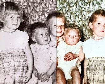 Erstklassiger Fotorestaurierungsservice. Kolorieren Sie Ihre Bilder fachmännisch und erwecken Sie sie wieder zum Leben.