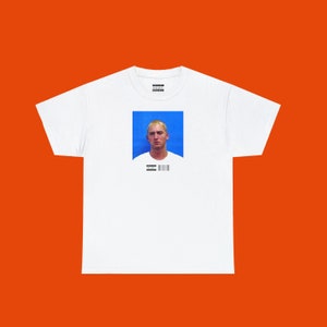EMINEM Mugshot TSHIRT – Unisex CELEBRITY Y2k Fashion Inspired Hip Hop Shirt