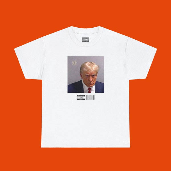 Donald TRUMP Mugshot TSHIRT – Unisex CELEBRITY Y2k Fashion Inspired Trump 2024 Shirt