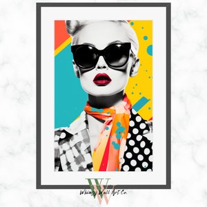 Pop Art Woman Portrait: Vivid Colors Wall Art (Digital Download)