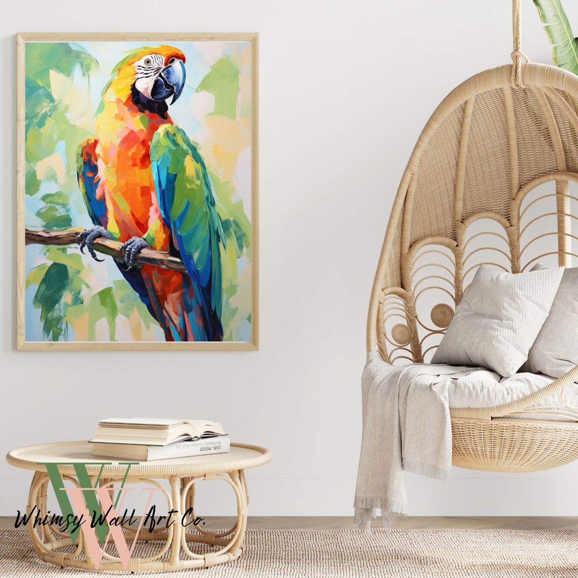 Illustration of Nature-Based Large Parrot Wall Art
