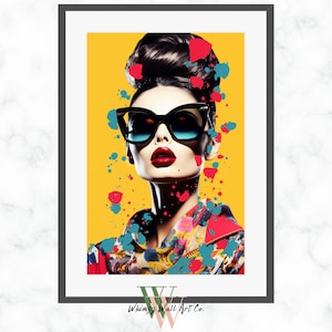 Vivid Pop Art Woman Portrait: Colorful Wall Art (Digital Download)