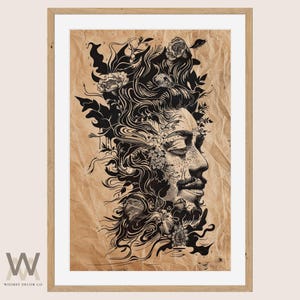 Art linogravure noir et blanc, gravures noir et blanc, Illustration linogravure fine art, impression rustique noir et blanc, gravures abstraites