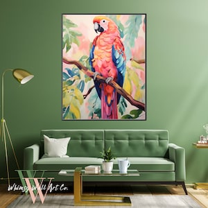 Tropical Parrot Watercolor Art Print: Vibrant Bird Wall Decor (Digital Download)