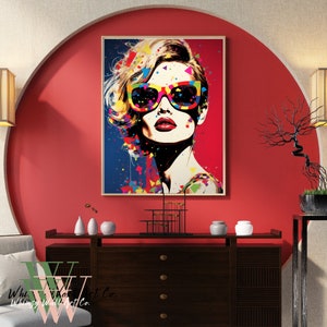 Pop Art Woman Portrait: Vivid Colors Wall Art (Digital Download)