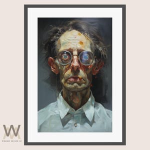 Surrealist art prints, Dark fantasy artwork, Dystopian Wall Art, Macabre Wall Art, Dark Academia, Strange Weird Digital Art, Weird Portrait