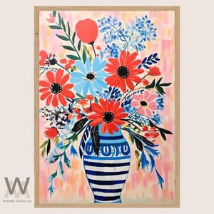 Matisse Style Floral Vase Art Print: Eclectic Still Life (Digital Download)
