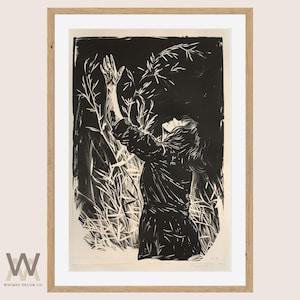 Art linogravure noir et blanc, gravures noir et blanc, Illustration linogravure fine art, impression rustique noir et blanc, gravures abstraites