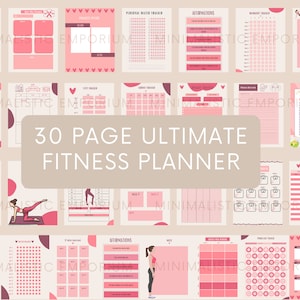 PDF ULTIMATE FITNESS planner, Workout planner, diet planner, weight loss tracker, weight loss journal, fitness tracker, weight loss, calorie