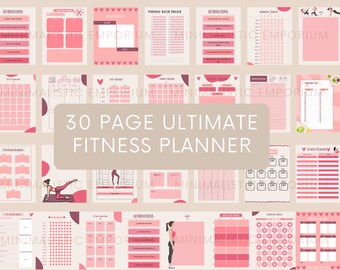 PDF ULTIMATE FITNESS planificador, Planificador de entrenamiento, planificador de dieta, rastreador de pérdida de peso, diario de pérdida de peso, rastreador de fitness, pérdida de peso, calorías