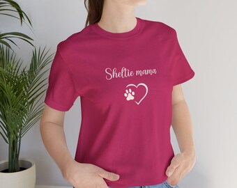 Regalos para mamá sheltie, camiseta para amantes de los sheltie, camiseta para mamá de perro sheltie, camiseta linda de sheltie, mamá de sheltie