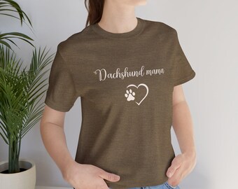 Camiseta unisex para amantes de los perros, regalo para dueños de mascotas, camiseta para adoptar un perro, camiseta para perro salchicha, camiseta para mamá de perro adoptivo, camiseta para mamá de perro