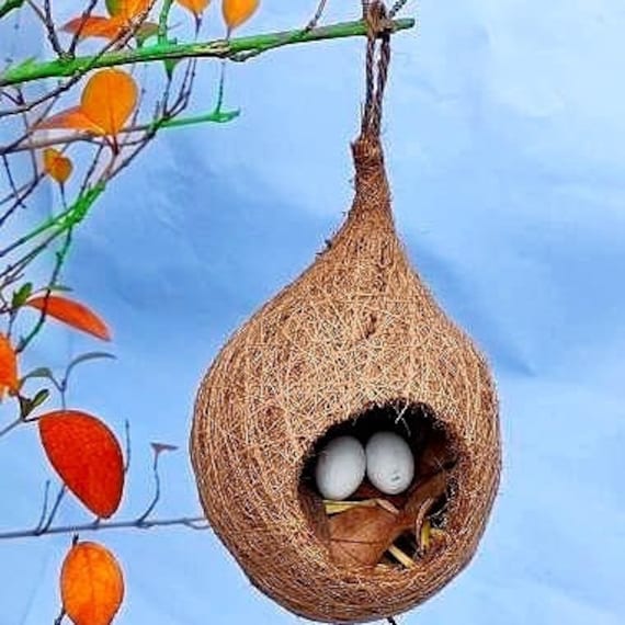 Natural Grass Bird Nest Birdhouse Bird Cage Home Yard Decoration