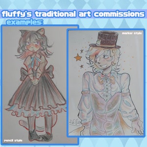 Fluffy&#39;s traditional commission!// traditional art commissions, costume art, cute, anime, personalized.