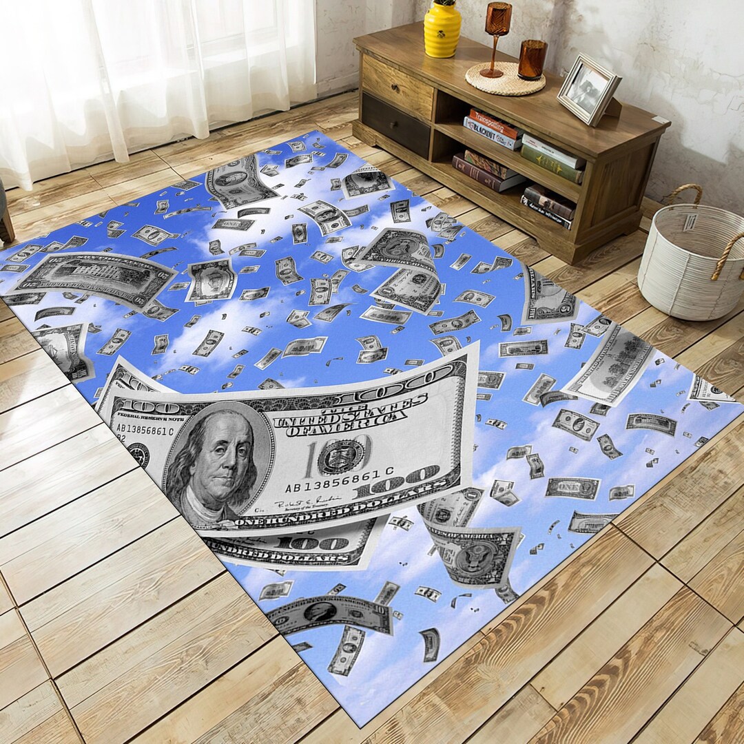 Money Rug Dollar Rug Dollar Bill Dollar Money Rug Sky Etsy