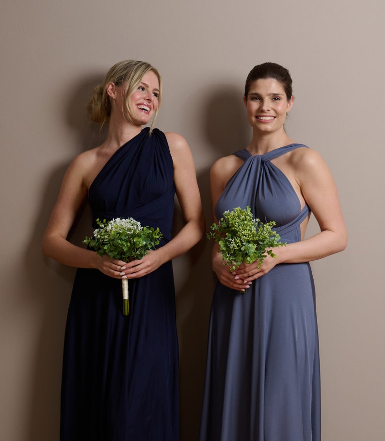 Juvell Wickelkleid Maxikleid Brautjungfernkleid Infinity-Kleid-Abendkleid Wickelkleid inkl. Bandeau-Top festliches Cocktailkleid Blau