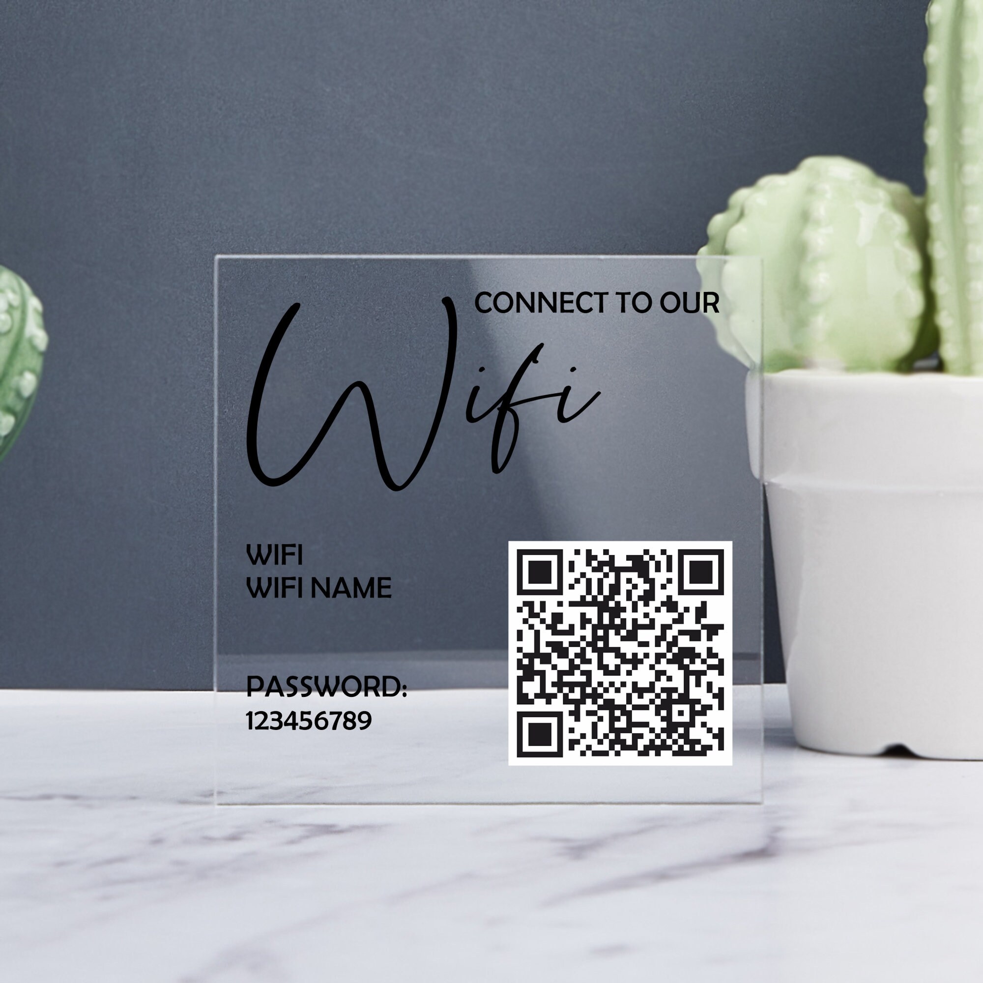 Personalized Wifi QR Sign QR Code Scanner Wifi Password Etsy