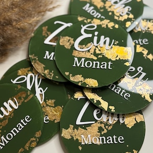 Cartes jalons | naissance | Bébé | Feuille d'or | acrylique | cadeau | douche de bébé | Disques d’étape pour bébé | Ensemble de jalons pour bébé