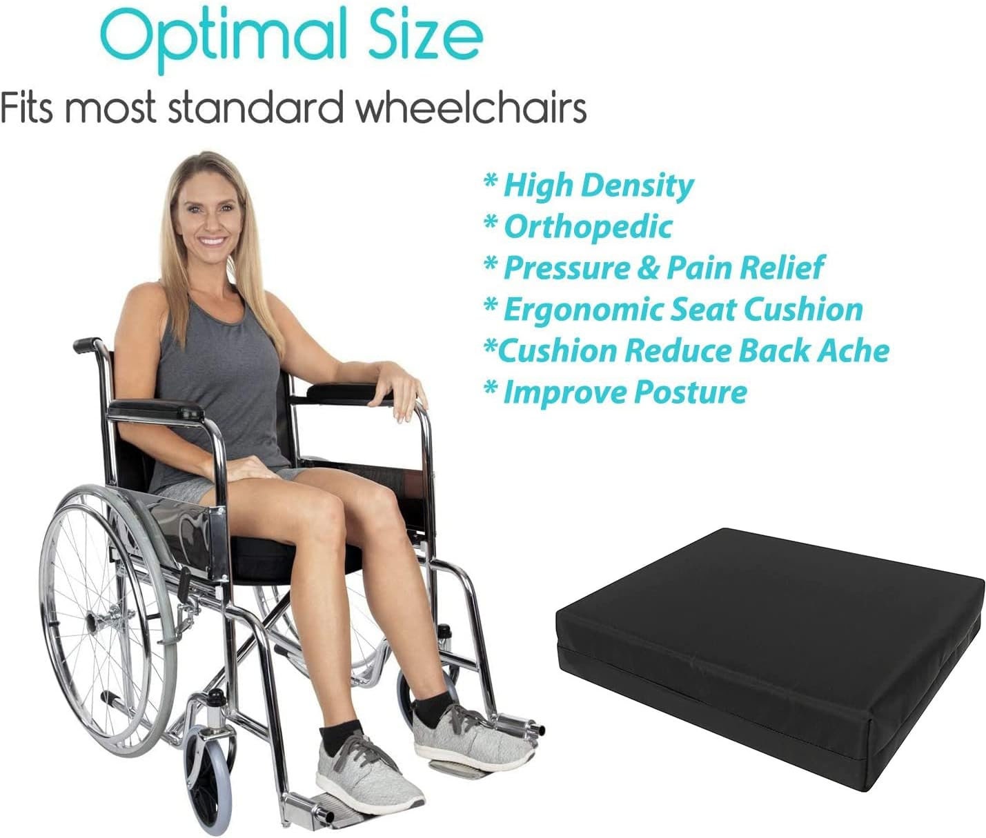 no pressure co™ Premium 100% Gel Cushion Set - Extra Large Wide Gel Seat &  Gel Lumbar Support Pillow - Pressure Relief Long Sitting Pain Sciatica - No