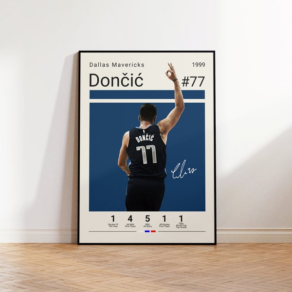Luka Doncic Poster, Dallas Mavericks Poster, Basketball Print, Basketball Poster, NBA Poster, Sports Poster, Gift For Him