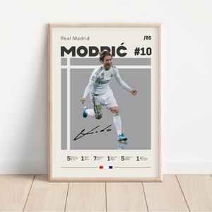 Luka Modric Poster, Real Madrid Football Print, Football Poster, Soccer Poster, Sports Poster, Gift For Him