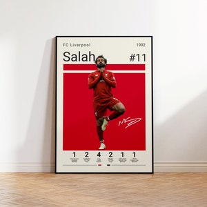 Mohamed Salah Poster, FC Liverpool Football Print, Football Poster, Soccer Poster, Sports Poster, Gift For Him