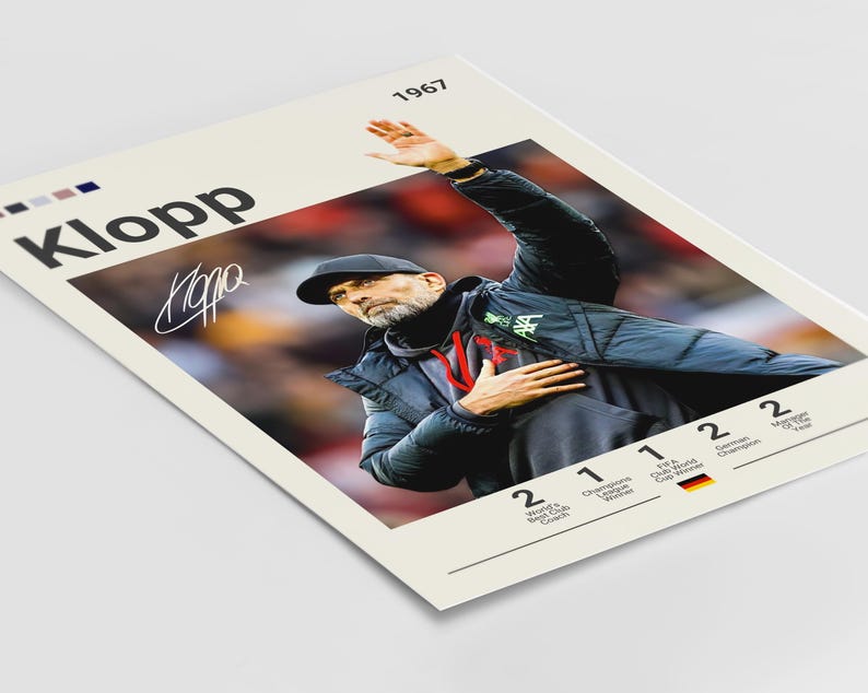 Jürgen Klopp Poster, Liverpool Print, Klopp Fan Gift, Soccer Gifts