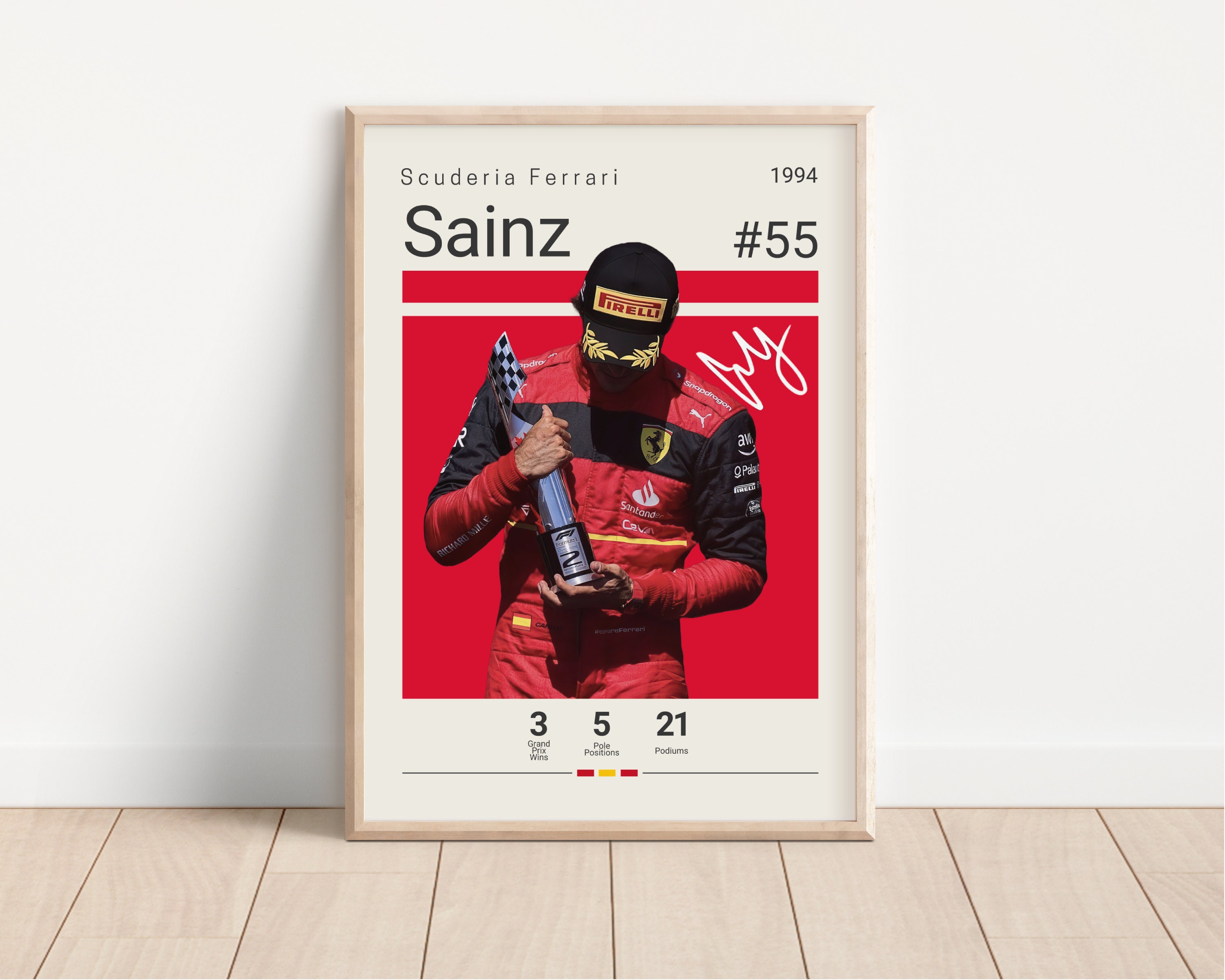 Carlos Sainz Poster, F1 Racing Poster, F1 Fan Gift, Formular One Poster ...