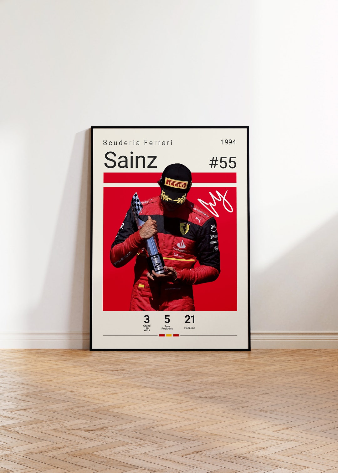 Carlos Sainz Poster, F1 Racing Poster, F1 Fan Gift, Formular One Poster ...