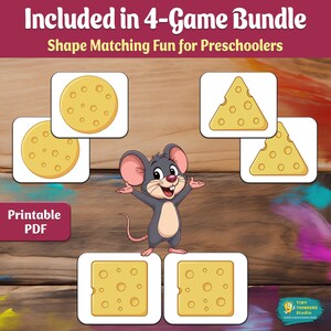 Shape Matching Game Printable – Tiny Thinkers Preschool Shape Recognition & Fine Motor Activity