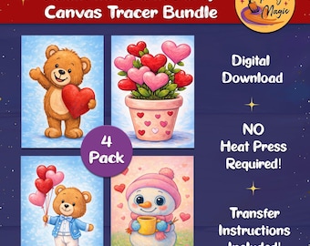 Paquete de marcadores para fiesta de San Valentín: Osos y muñecos de nieve (descarga digital)