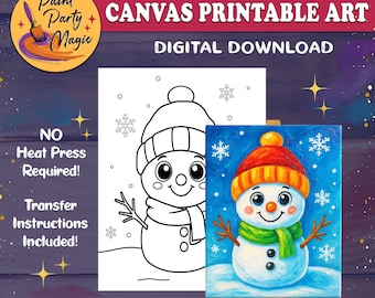 Plantilla imprimible para pintar muñecos de nieve (DIY) – Ideal para todas las edades