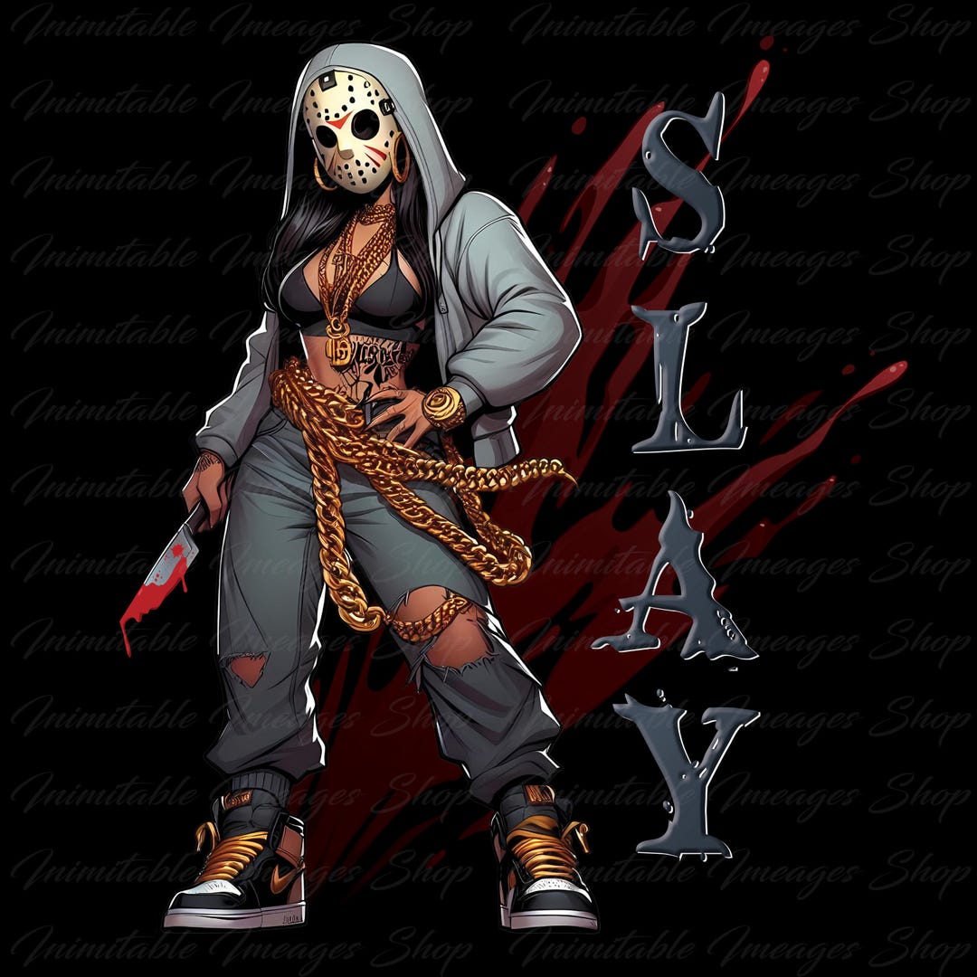 Female Jason Voorhees PNG: Horror Baddie Halloween Sublimation (digital ...