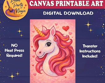 Unicornio de San Valentín: Plantilla imprimible para pintar y trazar (hazlo tú mismo) - Amor mágico