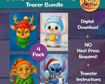 Paquete imprimible de trazadores para una acogedora fiesta de pintura invernal: plantillas de arte invernal, actividad de pintura DIY